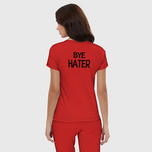 Женская пижама HI HATER BYE HATER / Красный – фото 4