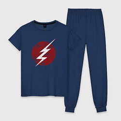 Пижама хлопковая женская The Flash logo, цвет: тёмно-синий