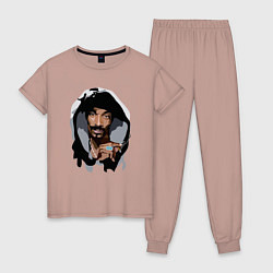 Пижама хлопковая женская Snoop Dogg, цвет: пыльно-розовый