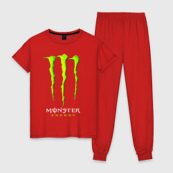 Пижама хлопковая женская MONSTER ENERGY, цвет: красный