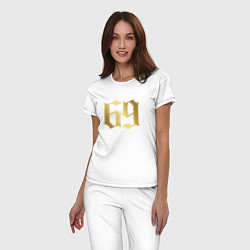 Пижама хлопковая женская 6ix9ine Gold, цвет: белый — фото 2