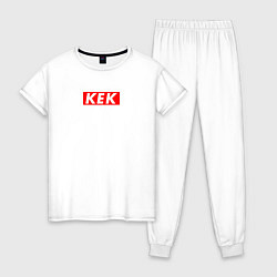 Пижама хлопковая женская KEK SUPREME STYLE, цвет: белый