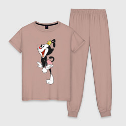 Пижама хлопковая женская Дот Уорнер Animaniacs, цвет: пыльно-розовый