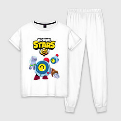 Пижама хлопковая женская BRAWL STARS NANI, цвет: белый
