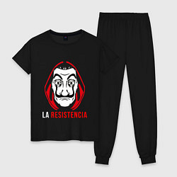 Пижама хлопковая женская La Resistenicia, цвет: черный