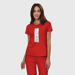 Пижама хлопковая женская Hentai, цвет: красный — фото 2