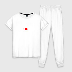Пижама хлопковая женская Самоконтроль, цвет: белый