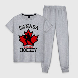 Пижама хлопковая женская Canada Hockey, цвет: меланж