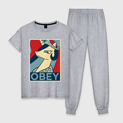 Пижама хлопковая женская Trixie OBEY, цвет: меланж