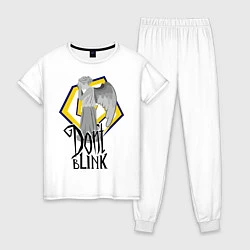 Пижама хлопковая женская Don't blink, цвет: белый