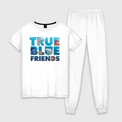 Пижама хлопковая женская True Blue Friends, цвет: белый