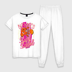 Пижама хлопковая женская Nemos Surf School, цвет: белый