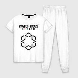 Пижама хлопковая женская Футурологи Watch Dogs Legion, цвет: белый