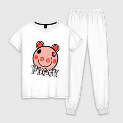 Пижама хлопковая женская ROBLOX PIGGY, цвет: белый