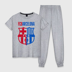 Пижама хлопковая женская Barcelona FC, цвет: меланж