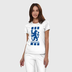 Пижама хлопковая женская Chelsea FC, цвет: белый — фото 2