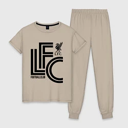 Пижама хлопковая женская Liverpool FC, цвет: миндальный