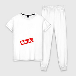 Пижама хлопковая женская Waifu, цвет: белый