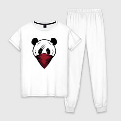 Пижама хлопковая женская Панда со шрамом, цвет: белый