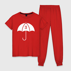 Пижама хлопковая женская АКАДЕМИЯ АМБРЕЛЛА 3, цвет: красный