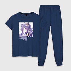 Пижама хлопковая женская Genshin Impact, цвет: тёмно-синий