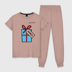 Пижама хлопковая женская Friends Подарок Monica, цвет: пыльно-розовый