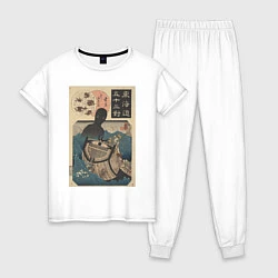 Пижама хлопковая женская Japanese storm, цвет: белый
