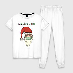 Пижама хлопковая женская Ho-ho-ho, цвет: белый