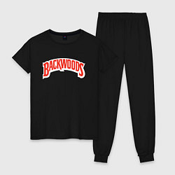Пижама хлопковая женская BACKWOODS, цвет: черный