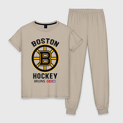 Пижама хлопковая женская BOSTON BRUINS NHL, цвет: миндальный