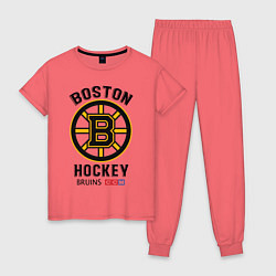 Пижама хлопковая женская BOSTON BRUINS NHL, цвет: коралловый