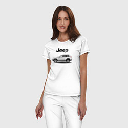 Пижама хлопковая женская Jeep, цвет: белый — фото 2
