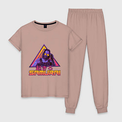 Пижама хлопковая женская Cyberpunk 2077 SAMURAI, цвет: пыльно-розовый