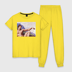 Пижама хлопковая женская Искусство, цвет: желтый