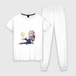 Пижама хлопковая женская Альбедо, цвет: белый