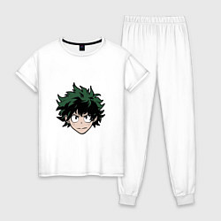 Пижама хлопковая женская Izuku Midoriya, цвет: белый