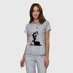 Пижама хлопковая женская Человек бензопила Пауэр, цвет: меланж — фото 2
