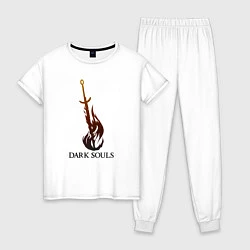 Пижама хлопковая женская Dark Souls - Bonfire, цвет: белый