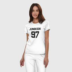 Пижама хлопковая женская BTS - Jungkook 97, цвет: белый — фото 2