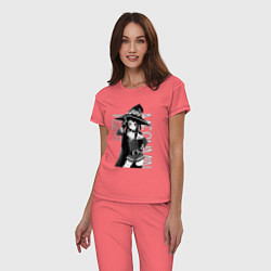 Пижама хлопковая женская Мегумин, цвет: коралловый — фото 2