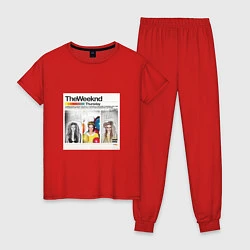 Пижама хлопковая женская Thursday The Weeknd, цвет: красный