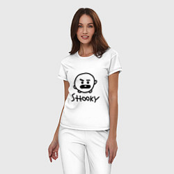 Пижама хлопковая женская SHOOKY BTS, цвет: белый — фото 2