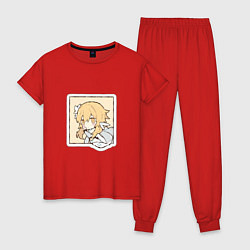 Пижама хлопковая женская Путешественница, цвет: красный