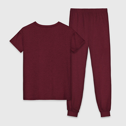 Женская пижама Пейзаж в стиле Retrowave / Меланж-бордовый – фото 2