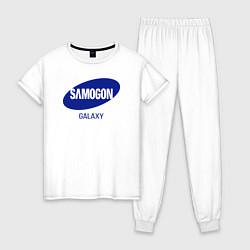 Пижама хлопковая женская Samogon galaxy, цвет: белый