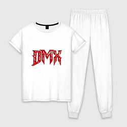 Пижама хлопковая женская DMX - Red & White, цвет: белый