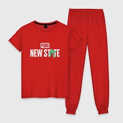 Пижама хлопковая женская PUBG NEW STATE ПАБГ, цвет: красный
