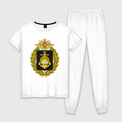 Пижама хлопковая женская ТИХООКЕАНСКИЙ ФЛОТ ВМФ, цвет: белый