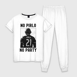 Пижама хлопковая женская No Pirlo no party, цвет: белый