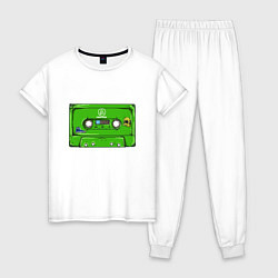 Пижама хлопковая женская Кассета Linkin park, цвет: белый